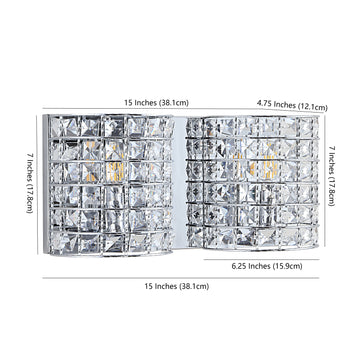 Clara Deco Metal/Crystal Classic Glam LED Vanity Light - JONATHAN Y